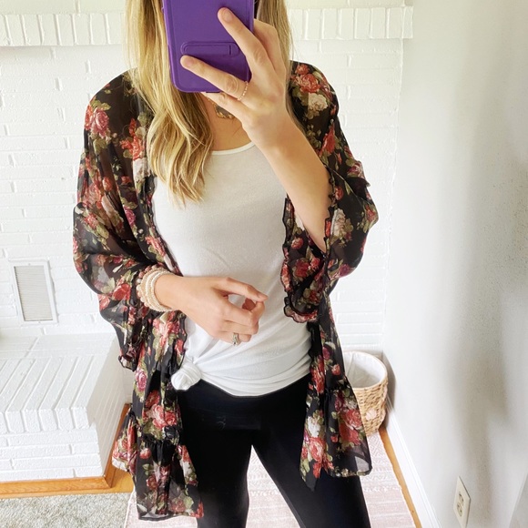 easel Tops Easel Floral Kimono Poshmark